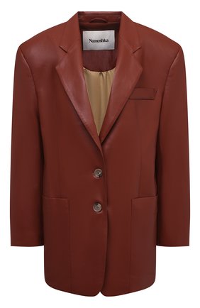 Женский жакет из экокожи NANUSHKA коричневого цвета по цене 78150 руб., арт. EVAN_BRICK_VEGAN LEATHER | Фото 1 Женский жакет из экокожи NANUSHKA коричневого цвета, арт. EVAN_BRICK_VEGAN LEATHER | Фото 1