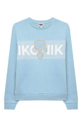 Детский хлопковый свитшот KARL LAGERFELD KIDS голубого цвета по цене 9950 руб., арт. Z25290 | Фото 1 Детский хлопковый свитшот KARL LAGERFELD KIDS голубого цвета, арт. Z25290 | Фото 1