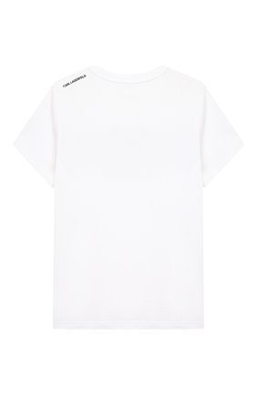 Детская хлопковая футболка KARL LAGERFELD KIDS белого цвета по цене 7680 руб., арт. Z25281 | Фото 2 Детская хлопковая футболка KARL LAGERFELD KIDS белого цвета, арт. Z25281 | Фото 2