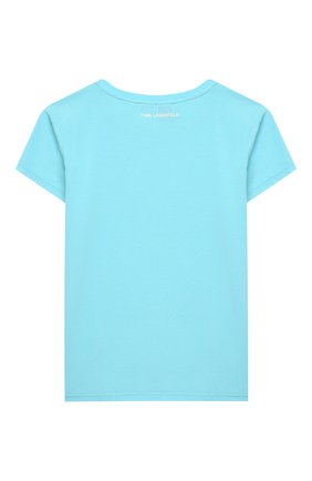 Детская хлопковая футболка KARL LAGERFELD KIDS голубого цвета по цене 6470 руб., арт. Z15292 | Фото 2 Детская хлопковая футболка KARL LAGERFELD KIDS голубого цвета, арт. Z15292 | Фото 2