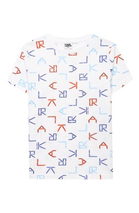 Детская хлопковая футболка KARL LAGERFELD KIDS разноцветного цвета по цене 7000 руб., арт. Z25280 | Фото 1 Детская хлопковая футболка KARL LAGERFELD KIDS разноцветного цвета, арт. Z25280 | Фото 1