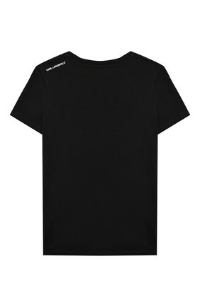 Детская хлопковая футболка KARL LAGERFELD KIDS черного цвета по цене 6995 руб., арт. Z25278 | Фото 2 Детская хлопковая футболка KARL LAGERFELD KIDS черного цвета, арт. Z25278 | Фото 2