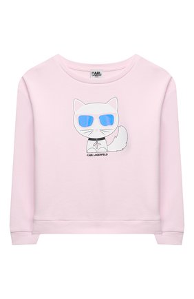 Детский хлопковый свитшот KARL LAGERFELD KIDS розового цвета по цене 9950 руб., арт. Z15313 | Фото 1 Детский хлопковый свитшот KARL LAGERFELD KIDS розового цвета, арт. Z15313 | Фото 1