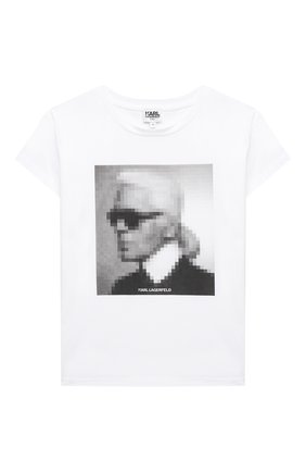 Детская хлопковая футболка KARL LAGERFELD KIDS белого цвета по цене 8200 руб., арт. Z15295 | Фото 1 Детская хлопковая футболка KARL LAGERFELD KIDS белого цвета, арт. Z15295 | Фото 1 (Рукава: Короткие; Материал внешний: Хлопок; Девочки Кросс-КТ: футболка-одежда; Региональные ограничения белый список (Axapta Mercury): RU; Ростовка одежда: 9 лет | 134 см, 12 лет | 152 см, 13 - 15 лет | 158 см, 16 лет | 164 см, 7 лет | 122 см)