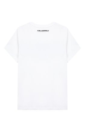 Детская хлопковая футболка KARL LAGERFELD KIDS белого цвета по цене 8200 руб., арт. Z15295 | Фото 2 Детская хлопковая футболка KARL LAGERFELD KIDS белого цвета, арт. Z15295 | Фото 2 (Рукава: Короткие; Материал внешний: Хлопок; Девочки Кросс-КТ: футболка-одежда; Региональные ограничения белый список (Axapta Mercury): RU; Ростовка одежда: 9 лет | 134 см, 12 лет | 152 см, 13 - 15 лет | 158 см, 16 лет | 164 см, 7 лет | 122 см)