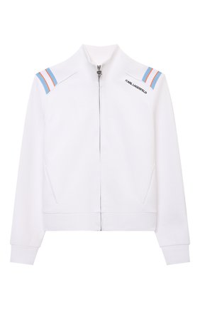 Детский толстовка KARL LAGERFELD KIDS белого цвета по цене 11600 руб., арт. Z25297 | Фото 1 Детский толстовка KARL LAGERFELD KIDS белого цвета, арт. Z25297 | Фото 1