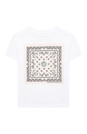 Детская хлопковая футболка ERMANNO SCERVINO белого цвета по цене 10700 руб., арт. ESFTS015 JE95 WSUNI1/3A-4A | Фото 1 Детская хлопковая футболка ERMANNO SCERVINO белого цвета, арт. ESFTS015 JE95 WSUNI1/3A-4A | Фото 1 (Рукава: Короткие; Материал внешний: Хлопок; Девочки Кросс-КТ: футболка-одежда; Региональные ограничения белый список (Axapta Mercury): RU; Ростовка одежда: 4 года | 104 см)
