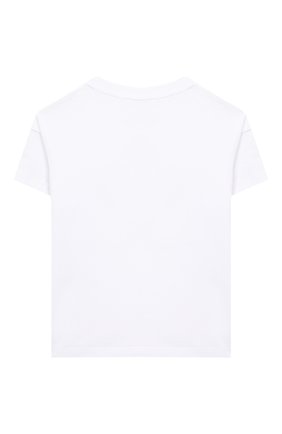 Детская хлопковая футболка ERMANNO SCERVINO белого цвета, арт. ESFTS015 JE95 WSUNI1/3A-4A | Фото 2 (Рукава: Короткие; Материал внешний: Хлопок; Девочки Кросс-КТ: футболка-одежда; Региональные ограничения белый список (Axapta Mercury): RU; Ростовка одежда: 4 года | 104 см)