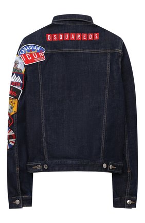 Детского джинсовая куртка DSQUARED2 синего цвета по цене 49650 руб., арт. DQ0341-D006L | Фото 2 Детского джинсовая куртка DSQUARED2 синего цвета, арт. DQ0341-D006L | Фото 2