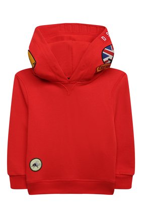 Детский хлопковое худи DSQUARED2 красного цвета по цене 28900 руб., арт. DQ0335-D003G | Фото 1 Детский хлопковое худи DSQUARED2 красного цвета, арт. DQ0335-D003G | Фото 1