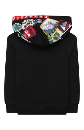 Детский хлопковое худи DSQUARED2 черного цвета по цене 28900 руб., арт. DQ0335-D003G | Фото 2 Детский хлопковое худи DSQUARED2 черного цвета, арт. DQ0335-D003G | Фото 2 (Мальчики Кросс-КТ: Толстовка-одежда; Материал внешний: Хлопок; Рукава: Длинные; Ростовка одежда: 10 - 11 лет | 140 - 146см, 12 лет | 152 см, 13 - 15 лет | 158 см, 4 года | 104 см, 6 лет | 116 см, 8 лет | 128 см)