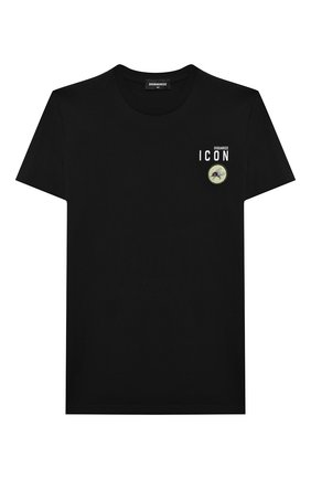 Детская хлопковая футболка DSQUARED2 черного цвета по цене 11750 руб., арт. DQ0340-D00MV | Фото 1 Детская хлопковая футболка DSQUARED2 черного цвета, арт. DQ0340-D00MV | Фото 1