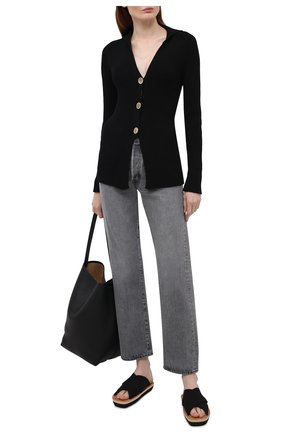 Женские текстильные шлепанцы PROENZA SCHOULER черного цвета по цене 33600 руб., арт. PS36030B/13060 | Фото 2 Женские текстильные шлепанцы PROENZA SCHOULER черного цвета, арт. PS36030B/13060 | Фото 2