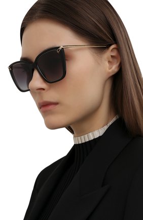 Женские солнцезащитные очки BVLGARI черного цвета по цене 29300 руб., арт. 8232-501/8G | Фото 2 Женские солнцезащитные очки BVLGARI черного цвета, арт. 8232-501/8G | Фото 2 (Тип очков: С/з; Оптика Гендер: оптика-женское; Очки форма: Бабочка)