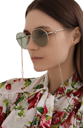 Женские солнцезащитные очки VALENTINO светло-зеленого цвета по цене 31900 руб., арт. 2043-3003/2 | Фото 2 Женские солнцезащитные очки VALENTINO светло-зеленого цвета, арт. 2043-3003/2 | Фото 2