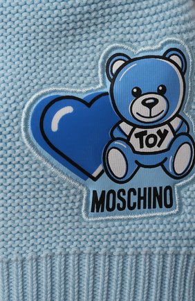 Детского хлопковая шапка MOSCHINO голубого цвета по цене 6180 руб., арт. MUX03F/LHE13 | Фото 3 Детского хлопковая шапка MOSCHINO голубого цвета, арт. MUX03F/LHE13 | Фото 3