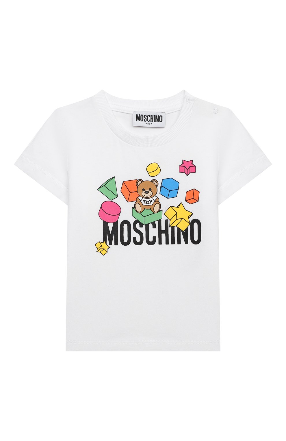 Детский хлопковая футболка MOSCHINO белого цвета, арт. MRM02A/LBA08 | Фото 1
