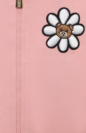 Детский хлопковая толстовка MOSCHINO розового цвета по цене 17000 руб., арт. MDF027/LDA00 | Фото 3 Детский хлопковая толстовка MOSCHINO розового цвета, арт. MDF027/LDA00 | Фото 3 (Рукава: Длинные; Материал внешний: Хлопок; Ростовка одежда: 12 мес | 80 см, 18 мес | 86 см, 24 мес | 92 см, 36 мес | 98 см)