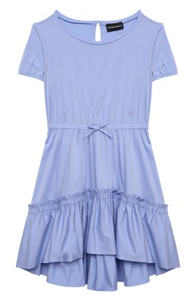 Детское хлопковое платье EMPORIO ARMANI голубого цвета по цене 13400 руб., арт. 3K3A7F/2JQGZ | Фото 1 Детское хлопковое платье EMPORIO ARMANI голубого цвета, арт. 3K3A7F/2JQGZ | Фото 1 (Рукава: Короткие; Материал внешний: Хлопок; Девочки Кросс-КТ: Платье-одежда; Ростовка одежда: 10 - 11 лет | 140 - 146см, 13 - 15 лет | 158 см, 4 года | 104 см, 6 лет | 116 см, 7 лет | 122 см, 8 лет | 128 см, 9 лет | 134 см)
