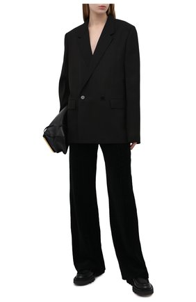Женские хлопковые брюки BALMAIN черного цвета по цене 84400 руб., арт. VF20B010/B090 | Фото 2 Женские хлопковые брюки BALMAIN черного цвета, арт. VF20B010/B090 | Фото 2