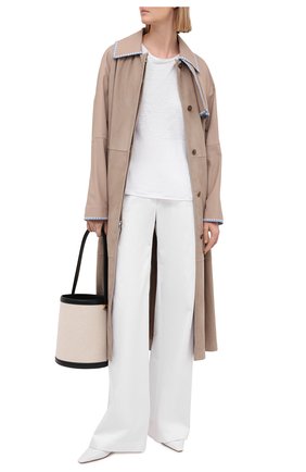 Женская льняная футболка KITON белого цвета по цене 54600 руб., арт. D51740X08T54 | Фото 2 Женская льняная футболка KITON белого цвета, арт. D51740X08T54 | Фото 2