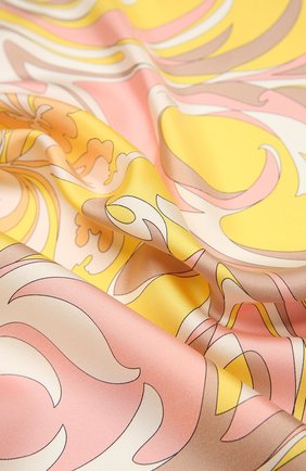 Женский шелковый платок EMILIO PUCCI желтого цвета по цене 33000 руб., арт. 1HGB32/1HT32 | Фото 2 Женский шелковый платок EMILIO PUCCI желтого цвета, арт. 1HGB32/1HT32 | Фото 2