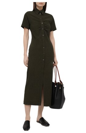 Женское платье NANUSHKA хаки цвета по цене 41350 руб., арт. SABRI_KHAKI CHECK_SEERSUCKER | Фото 2 Женское платье NANUSHKA хаки цвета, арт. SABRI_KHAKI CHECK_SEERSUCKER | Фото 2