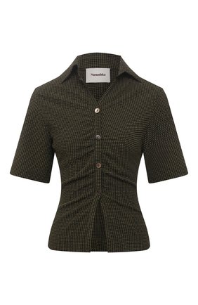 Женская блузка NANUSHKA хаки цвета по цене 25750 руб., арт. SAFF_KHAKI CHECK_SEERSUCKER | Фото 1 Женская блузка NANUSHKA хаки цвета, арт. SAFF_KHAKI CHECK_SEERSUCKER | Фото 1