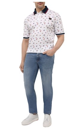 Мужское хлопковое поло PAUL&SHARK белого цвета по цене 27800 руб., арт. 21411256/C00/3XL-6XL | Фото 2 Мужское хлопковое поло PAUL&SHARK белого цвета, арт. 21411256/C00/3XL-6XL | Фото 2