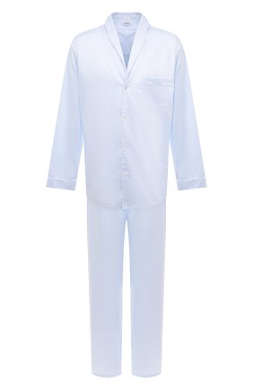Мужская хлопковая пижама ZIMMERLI голубого цвета по цене 32800 руб., арт. 4737-75016 | Фото 1 Мужская хлопковая пижама ZIMMERLI голубого цвета, арт. 4737-75016 | Фото 1 (Рукава: Длинные; Длина (для топов): Стандартные; Материал внешний: Хлопок; Кросс-КТ: домашняя одежда; Длина (брюки, джинсы): Укороченные)