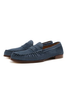 Мужские замшевые пенни-лоферы TOD’S синего цвета по цене 52800 руб., арт. XXM01G0EJ70BYE | Фото 1 Мужские замшевые пенни-лоферы TOD’S синего цвета, арт. XXM01G0EJ70BYE | Фото 1