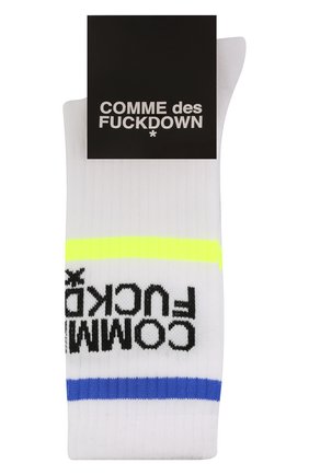 Мужские хлопковые носки COMME DES FUCKDOWN белого цвета, арт. CDFA550 | Фото 1 (Материал внешний: Хлопок; Кросс-КТ: бельё)