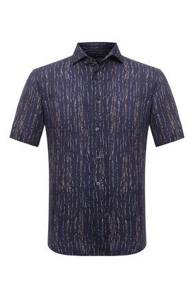 Мужская льняная рубашка CORNELIANI темно-синего цвета по цене 27900 руб., арт. 87I126-1111958/00 | Фото 1 Мужская льняная рубашка CORNELIANI темно-синего цвета, арт. 87I126-1111958/00 | Фото 1