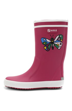Детские резиновые сапоги AIGLE розового цвета по цене 3995 руб., арт. R11963/L0LLY P0P THEME | Фото 2 Детские резиновые сапоги AIGLE розового цвета, арт. R11963/L0LLY P0P THEME | Фото 2