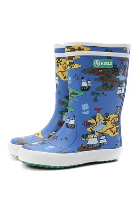 Детские резиновые сапоги AIGLE синего цвета по цене 3995 руб., арт. R119C2/L0LLY P0P THEME | Фото 1 Детские резиновые сапоги AIGLE синего цвета, арт. R119C2/L0LLY P0P THEME | Фото 1