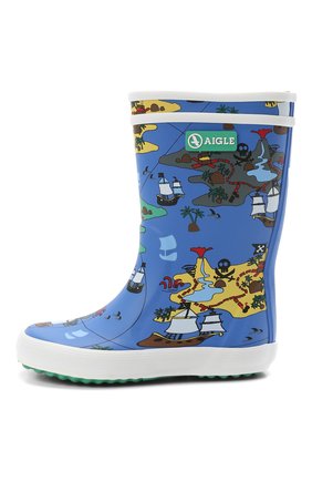 Детские резиновые сапоги AIGLE синего цвета по цене 3995 руб., арт. R119C2/L0LLY P0P THEME | Фото 2 Детские резиновые сапоги AIGLE синего цвета, арт. R119C2/L0LLY P0P THEME | Фото 2