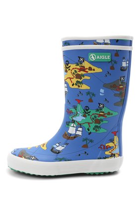 Детские резиновые сапоги AIGLE синего цвета по цене 3995 руб., арт. R119C3/L0LLY P0P THEME | Фото 2 Детские резиновые сапоги AIGLE синего цвета, арт. R119C3/L0LLY P0P THEME | Фото 2