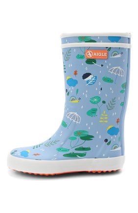 Детские резиновые сапоги AIGLE голубого цвета по цене 3995 руб., арт. R119D3/L0LLY P0P THEME | Фото 2 Детские резиновые сапоги AIGLE голубого цвета, арт. R119D3/L0LLY P0P THEME | Фото 2