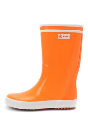 Детские резиновые сапоги AIGLE оранжевого цвета по цене 3995 руб., арт. S00733/L0LLY P0P NE0N | Фото 2 Детские резиновые сапоги AIGLE оранжевого цвета, арт. S00733/L0LLY P0P NE0N | Фото 2