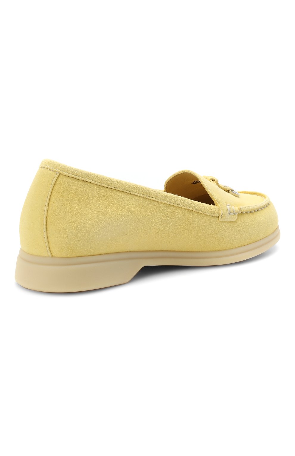 Детские замшевые лоферы LORO PIANA желтого цвета, арт. FAI1634 | Фото 3 (Материал внешний: Кожа; Материал внутренний: Натуральная кожа; Региональные ограничения белый список (Axapta Mercury): RU; Девочки-школьная форма: Классическая обувь)