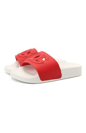 Детские кожаные шлепанцы DOLCE & GABBANA красного цвета по цене 12950 руб., арт. D11031/A1735/24-28 | Фото 1 Детские кожаные шлепанцы DOLCE & GABBANA красного цвета, арт. D11031/A1735/24-28 | Фото 1