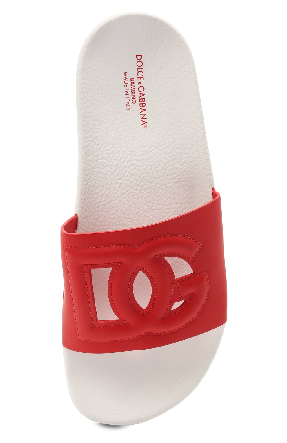 Мужского кожаные шлепанцы DOLCE & GABBANA красного цвета, арт. D11031/A1735/37-39 | Фото 4 (Региональные ограничения белый список (Axapta Mercury): RU)