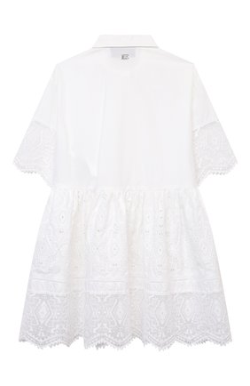 Детское хлопковое платье ERMANNO SCERVINO белого цвета по цене 48950 руб., арт. ESFAB017 RI318 WSUNI1/3A-4A | Фото 2 Детское хлопковое платье ERMANNO SCERVINO белого цвета, арт. ESFAB017 RI318 WSUNI1/3A-4A | Фото 2 (Материал внешний: Хлопок; Рукава: Короткие; Девочки Кросс-КТ: Платье-одежда; Региональные ограничения белый список (Axapta Mercury): RU; Ростовка одежда: 4 года | 104 см)