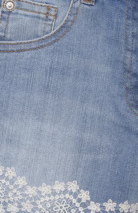 Детские джинсовые шорты ERMANNO SCERVINO голубого цвета, арт. ESFBE008 CE50 WSUNI1/3A-4A | Фото 3 (Кросс-КТ: Деним; Материал внешний: Синтетический материал, Хлопок; Региональные ограничения белый список (Axapta Mercury): RU; Девочки Кросс-КТ: Шорты-одежда; Ростовка одежда: 4 года | 104 см)