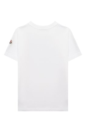 Детская хлопковая футболка MONCLER белого цвета по цене 15000 руб., арт. G1-954-8C759-20-83907/8-10A | Фото 2 Детская хлопковая футболка MONCLER белого цвета, арт. G1-954-8C759-20-83907/8-10A | Фото 2