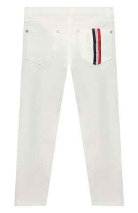Детские джинсы MONCLER белого цвета по цене 19350 руб., арт. G1-954-2A713-20-54A2A/8-10A | Фото 2 Детские джинсы MONCLER белого цвета, арт. G1-954-2A713-20-54A2A/8-10A | Фото 2