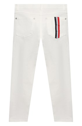 Детские джинсы MONCLER белого цвета по цене 17550 руб., арт. G1-954-2A713-20-54A2A/4-6A | Фото 2 Детские джинсы MONCLER белого цвета, арт. G1-954-2A713-20-54A2A/4-6A | Фото 2