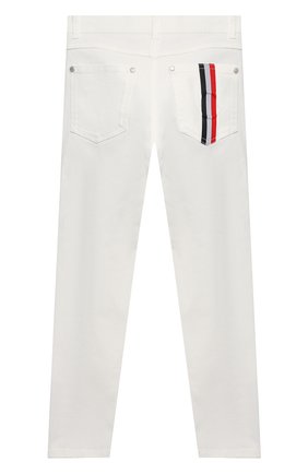 Детские джинсы MONCLER белого цвета по цене 21600 руб., арт. G1-954-2A713-20-54A2A/12-14A | Фото 2 Детские джинсы MONCLER белого цвета, арт. G1-954-2A713-20-54A2A/12-14A | Фото 2