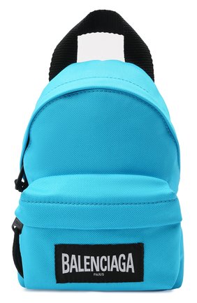 Женский рюкзак explorer BALENCIAGA голубого цвета, арт. 656060/2JMRX | Фото 1 (Материал: Текстиль; Ремень/цепочка: На ремешке; Размер: mini)