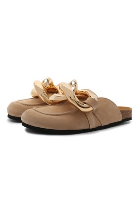 Женские замшевые сабо chain JW ANDERSON бежевого цвета по цене 52250 руб., арт. AN35004A/13017 | Фото 1 Женские замшевые сабо chain JW ANDERSON бежевого цвета, арт. AN35004A/13017 | Фото 1
